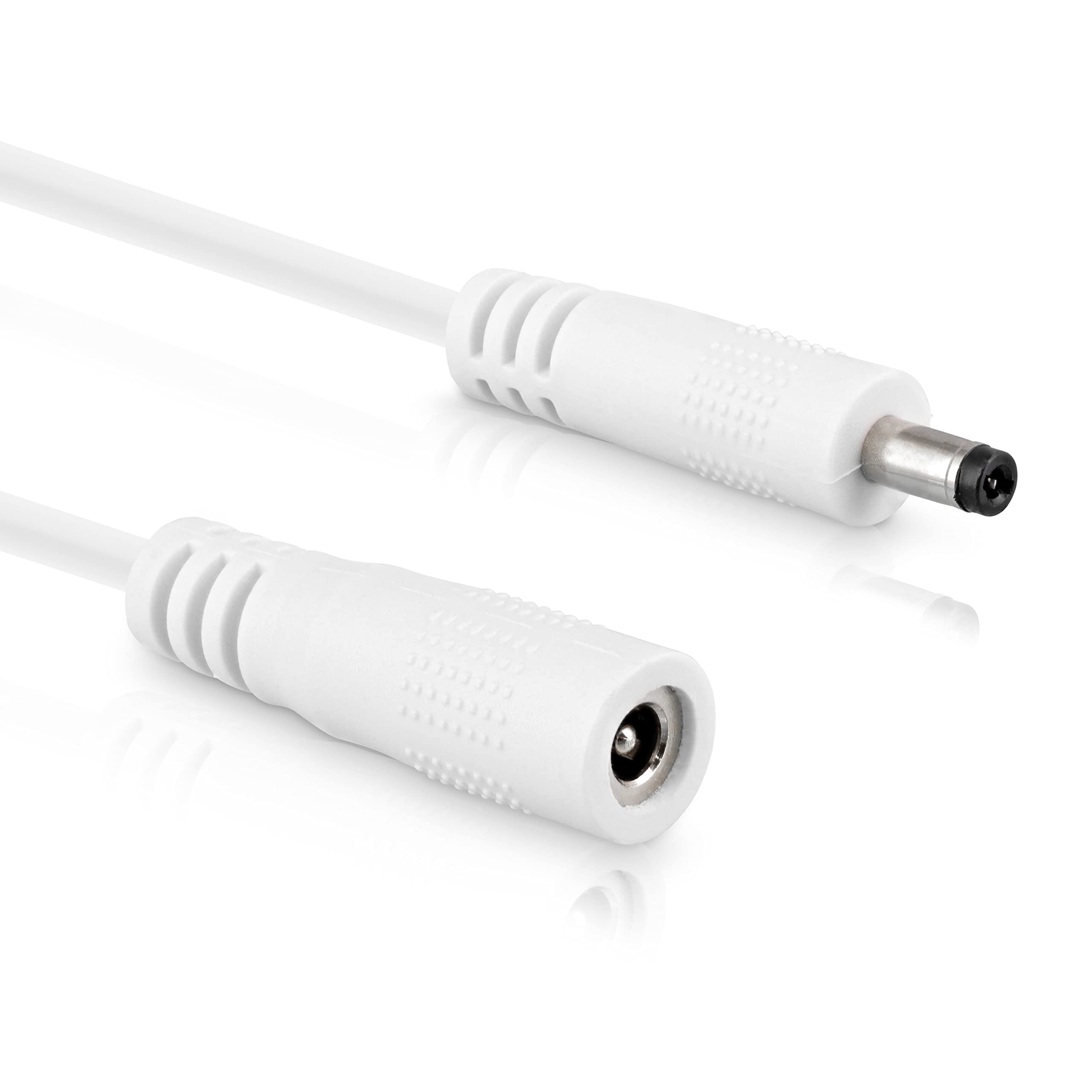 InLine - DC Extension Cable, Universal Power Supply Extension Cable for LED Strips, Surveillance Cameras, Printers, Routers, Switches and much more, DC Male/Female 3.5 x 1.35 mm, White, 2 m