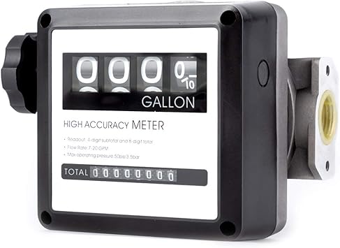 Amazon Com Tuntrol 1 Aluminum Mechanical Fuel Flow Meter 7 20 Gpm For All Fuel Transfer Pumps 4 Digital Batch Display Automotive