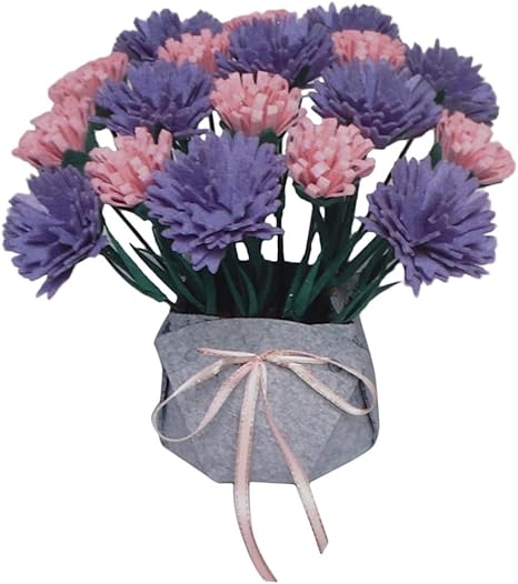 Amazon Co Jp Joymerit 羊毛フェルト フェルトツール ウールフェルトキット Diy クラフト 鉢植え花 初心者向け 全16種 パープルピンクカーネーション ホビー