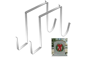 Jeyeou 2PCS Headstone Wreath Hanger Gravestone Double Sided Adjustable Cemetery Wreath Holder Stand Hook 6"-11" Metal Grave Stone Tombstone Planter Holders for Christmas Easter Memorial Day