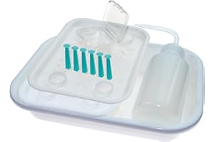 EAGOSION Hard Lens Cleaner Tray Double Layer Scleral Lens Rinse Dry Cleaning Kit 6PCS Hard Lens Remover Tool with 150ml Rinsing Bottle Lens Care Kit New Upgrade S-Shaped Drainage Mesh for RGP/OK/Hard Lenses