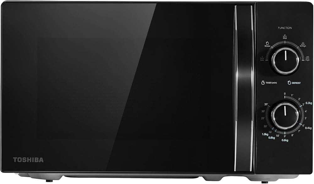 Toshiba Black Mirror Front Microwave 20L 700W 5 Power Levels UK 35min