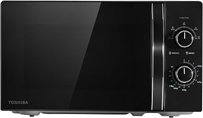 Toshiba Black Mirror Front Microwave 20L 700W 5 Power Levels UK 35min