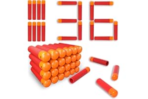 SYNTHORA 36 Foam Darts Refill Pack,9.5cm EVA Foam Ammo, Durable Refill Darts Compatible for Nerf Elite Mega(Red)