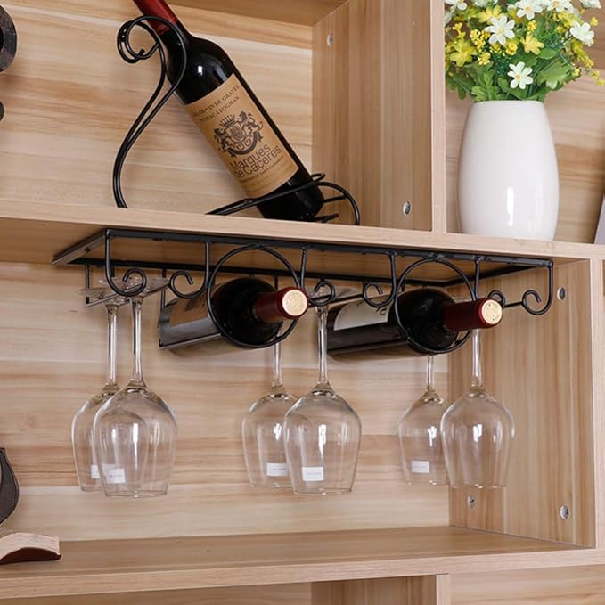 Redcolourful Iron Wine Glass Hanging Holder Holder Holder for Storage