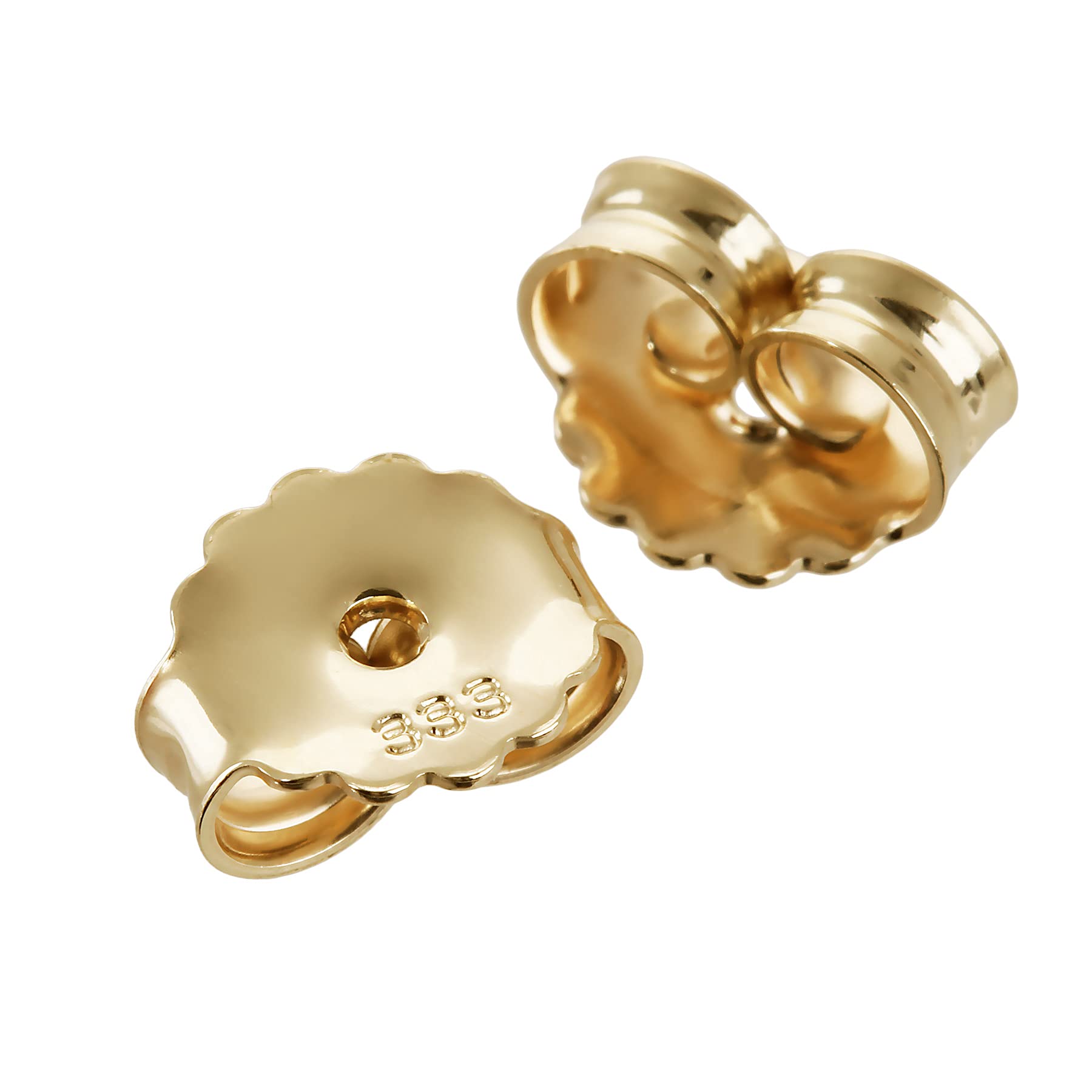 NKlaus 1 pair gold alloy width: 8mm stud earrings stud earrings butterfly butterfly clasp hole: 1,3mm 8057