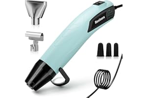 Resiners Heat Gun for Resin, 350W Fast Heating Dual Temp Heat Gun (482°F~662°F) with 3 Nozzles & 3 Silicone Covers, 4.9Ft Long Heat Gun for Bubble Remove,Vinyl Shrink Wrap,Candle Making,Epoxy Resin