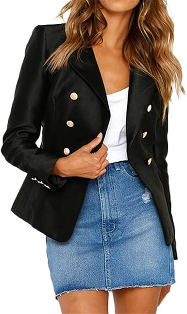 double breasted denim blazer