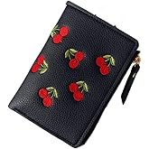DOTITOY Cherry Cute Vintage Wallet Cute Purse Coin Pocket Small Wallet for Women Zip Y2k Mini Leather Cash Wallets with Zipper