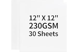 White Cardstock - 12'' x 12'' 85lb Cover Card Stock Paper Perfect for Scrapbooking, Crafts, Business Cards 30 Sheets 230g UAP