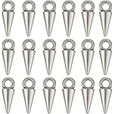 SUNNYCLUE 1 Box 200Pcs Silver Spike Charms Cone Charm Alloy Antique Gothic Punk Vintage Goth Circular Long Spikes Pendants Bulk for Jewelry Making Diy Earrings Bracelet Necklace Craft