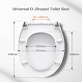 Pipishell Soft Close Toilet Seat with Quick Release White O Shape Hinges view 2