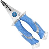 CUDA 7.5" Titanium Bonded Pliers Durable Fishing Braid, Mono &amp; Fluorocarbon Cutter Saltwater &amp; Freshwater Use Heavy Duty Nylon Sheath &amp; Lanyard Included