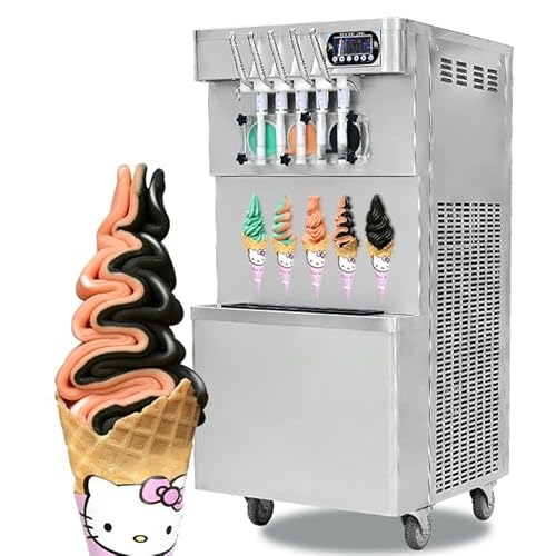 Kolice Commercial ETL 5 Flavors Soft Serve Ice Cream Machine,gelato soft ice cream maker 5