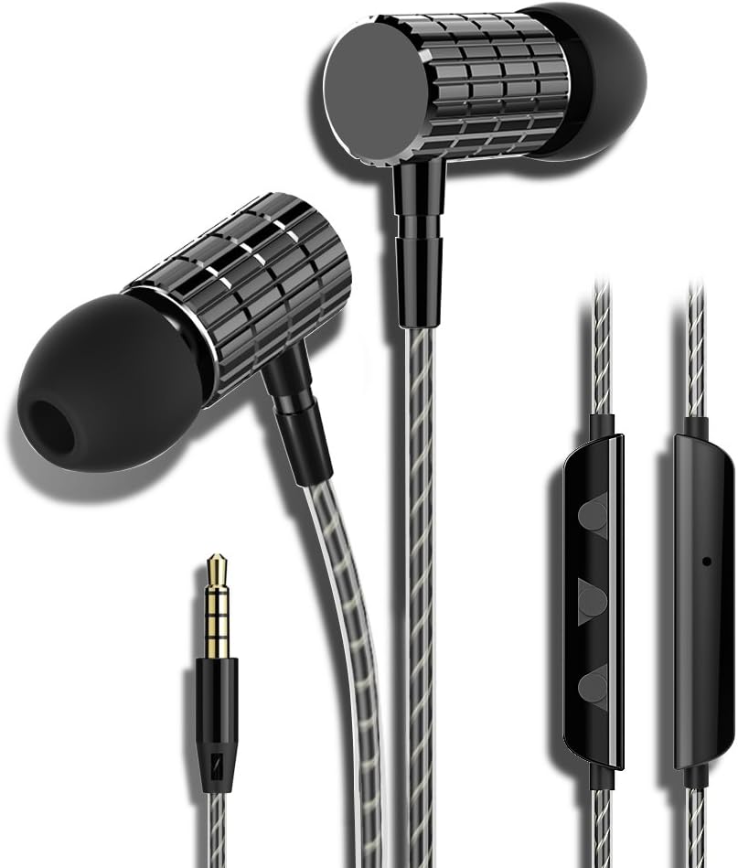 Earphones Earbuds, Tintec In-ear Earbuds Stereo Headphones High Definition, Tangle Free, Noise Isolation, Heavy Deep Bass for iPhone, iPad, iPod, Samsung Galaxy, Tablets etc[with Mic & Volume Control]