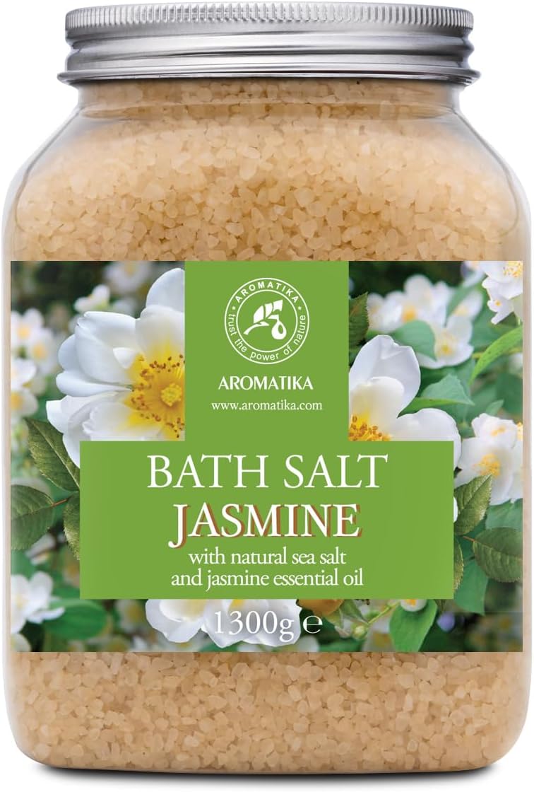 AROMATIKA Jasmine Bath Salts 1300g Natural Essential Oil for Sleep & Stress