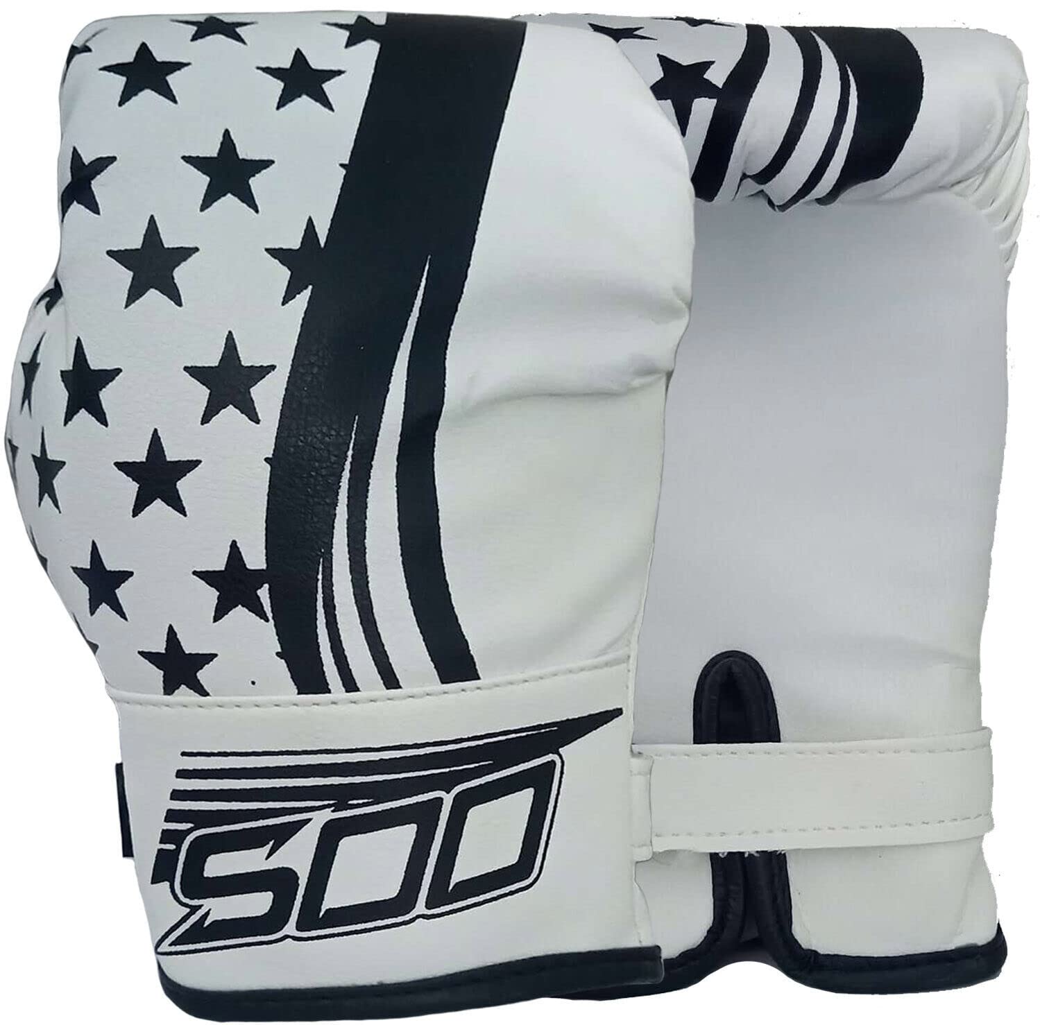 Kids Junior 2oz Pro Boxing Gloves, Kickboxing Fight Gloves, Sparring Training Punching Mitts, Heavy Bag Punch Bag MItt for Boxing Fighting Gloves Girls & Boys (Black/White)