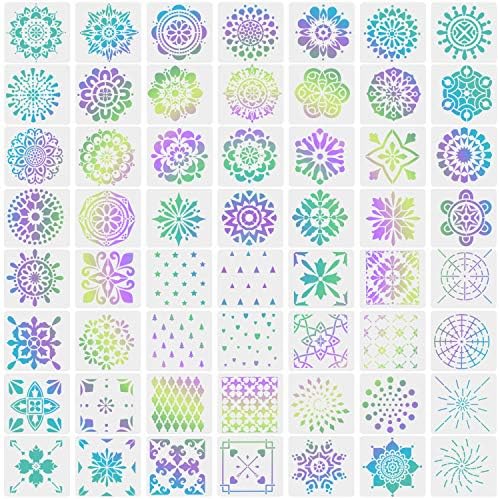 56 Patterns Mandala Dot Painting Templates Stencils Reusable Painting Dotting Tools Template For Drawing On Wood Diy Stone Furniture Floor Tiles Walls Art Projects 3 5 X 3 5inch Savesoo Com
