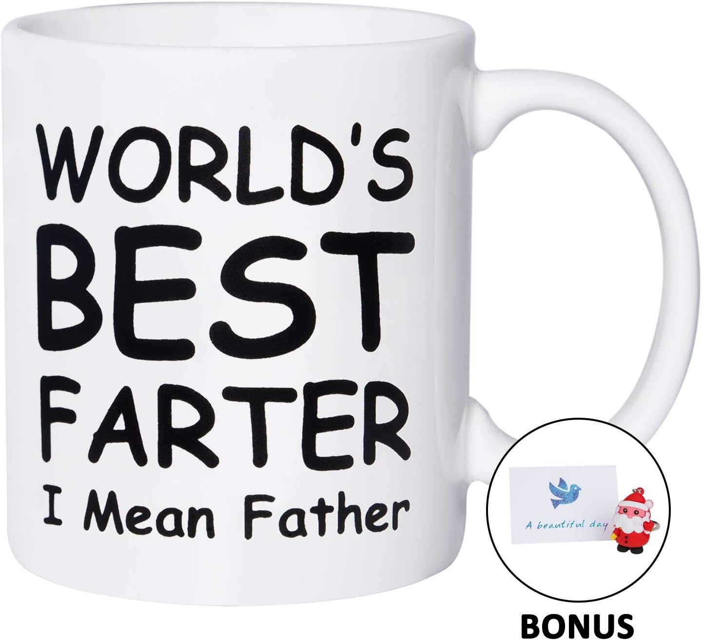 World's Best Farter Dad Coffee Mug Birthday Christmas Gifts Funny Mugs for Dad From Son, Daughter, Wife - 11 oz, White