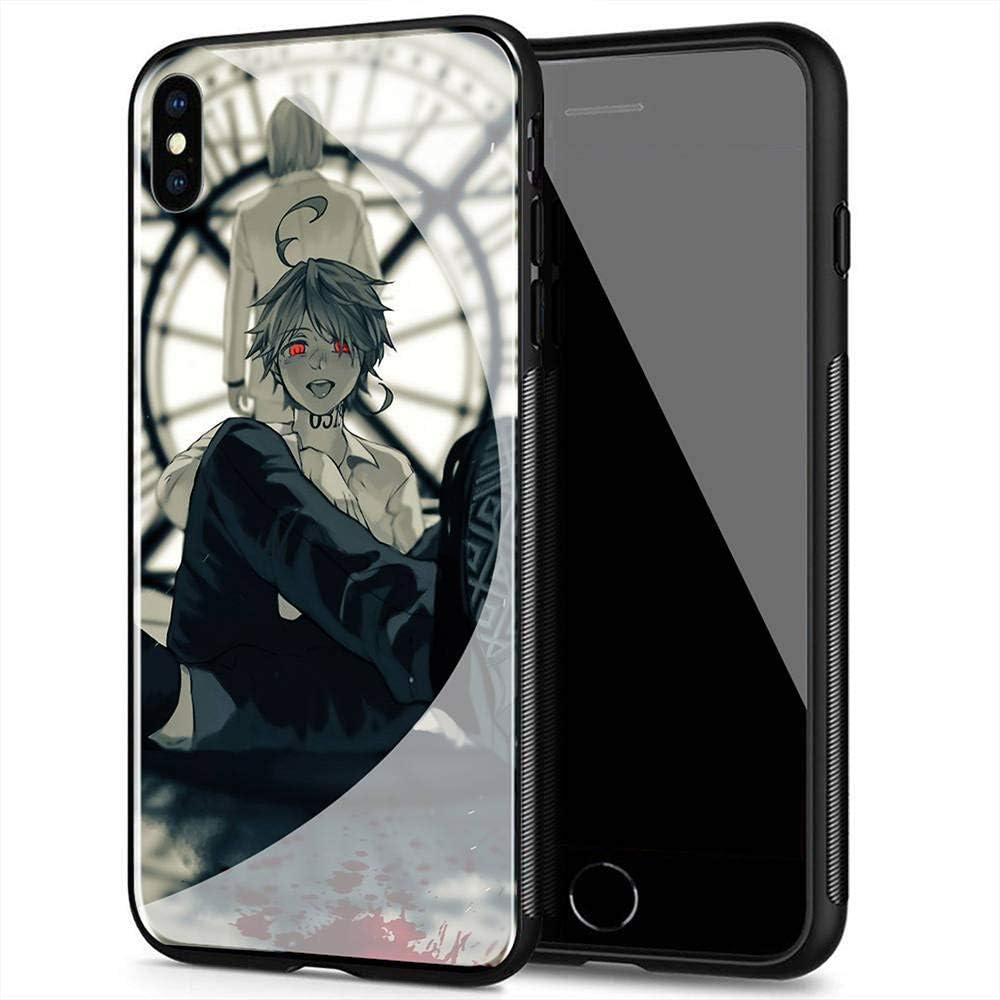 iPhone 11 Case, Tempered Glass Back Cover Soft Silicone Bumper Compatible with iPhone 11 AM-91 The Promised Neverland