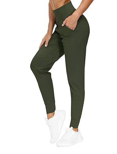 THE GYM PEOPLE Women's Joggers Pants Lightweight Athletic Leggings Tapered  Lounge Pants for Workout, Yoga, Running (Medium, Dark Olive) in Oman