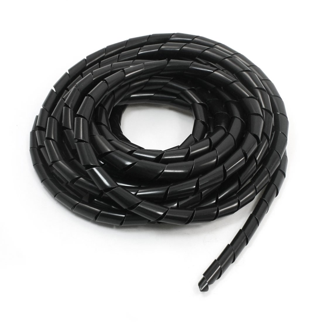 Sourcingmap 12mm x 5M Spiral Wrap Wrapping Band Wire Cable Zip Organizer Black