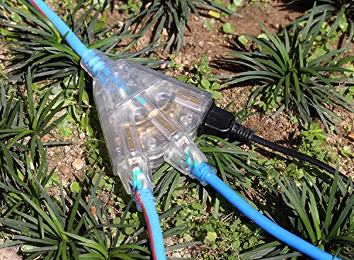 Miusco Extreme Weather 100 ft 14 Gauge Heavy Duty Outdoor Extension Cord, 14/3 SJEOW, Triple Outlet, Lighted Plug