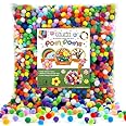 Caydo 1200 Pieces 1cm Assorted Pom Poms, Small Pompom Balls for Kids Creative Arts & Crafts Projects Making and DIY Decoratio