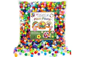Caydo 2000 Pieces 20 Colors 1 cm Pompoms, Fuzzy Pom Poms Ball for Valentine's Day DIY Crafts Decorations