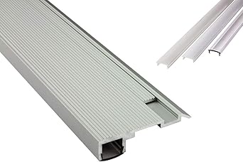B Ware T Sta Led Alu Treppenprofil Treppenwinkel Profil Stufen Silber Abdeckung Abschlussleiste Fliesen Fur Led Streifen Strip 1m Klar Amazon De Beleuchtung