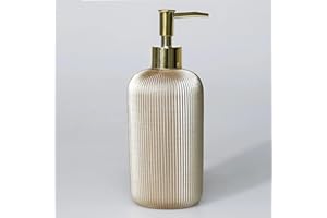 Lydia Collection 5-Piece Luxury Taupe Bathroom Accessory Set – Resin Trash Can, Toilet Brush, Soap Dispenser, Toothbrush Hold