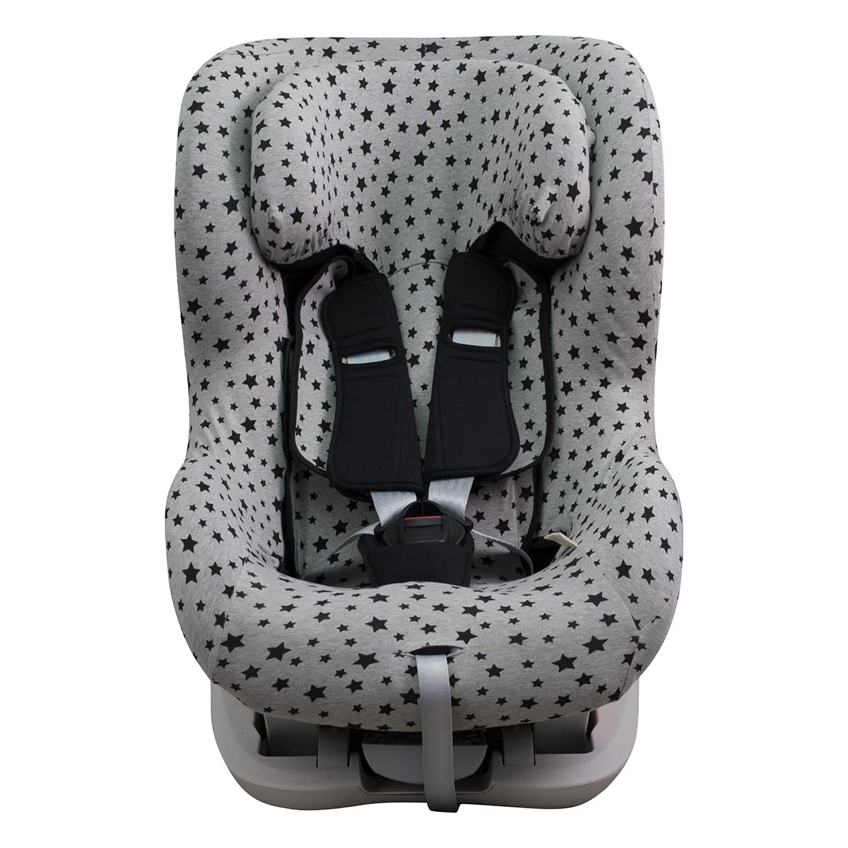 JYOKO KIDS Baby car seat cover made cotton compatible with Romer King II, Trifix, Casualplay (Black Star)