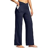 Soothfeel Wide Leg Pants Woman Yoga Pants with Pocket Crosscover High Waist Stretch Work Lounge Casual Dress Sweatpants