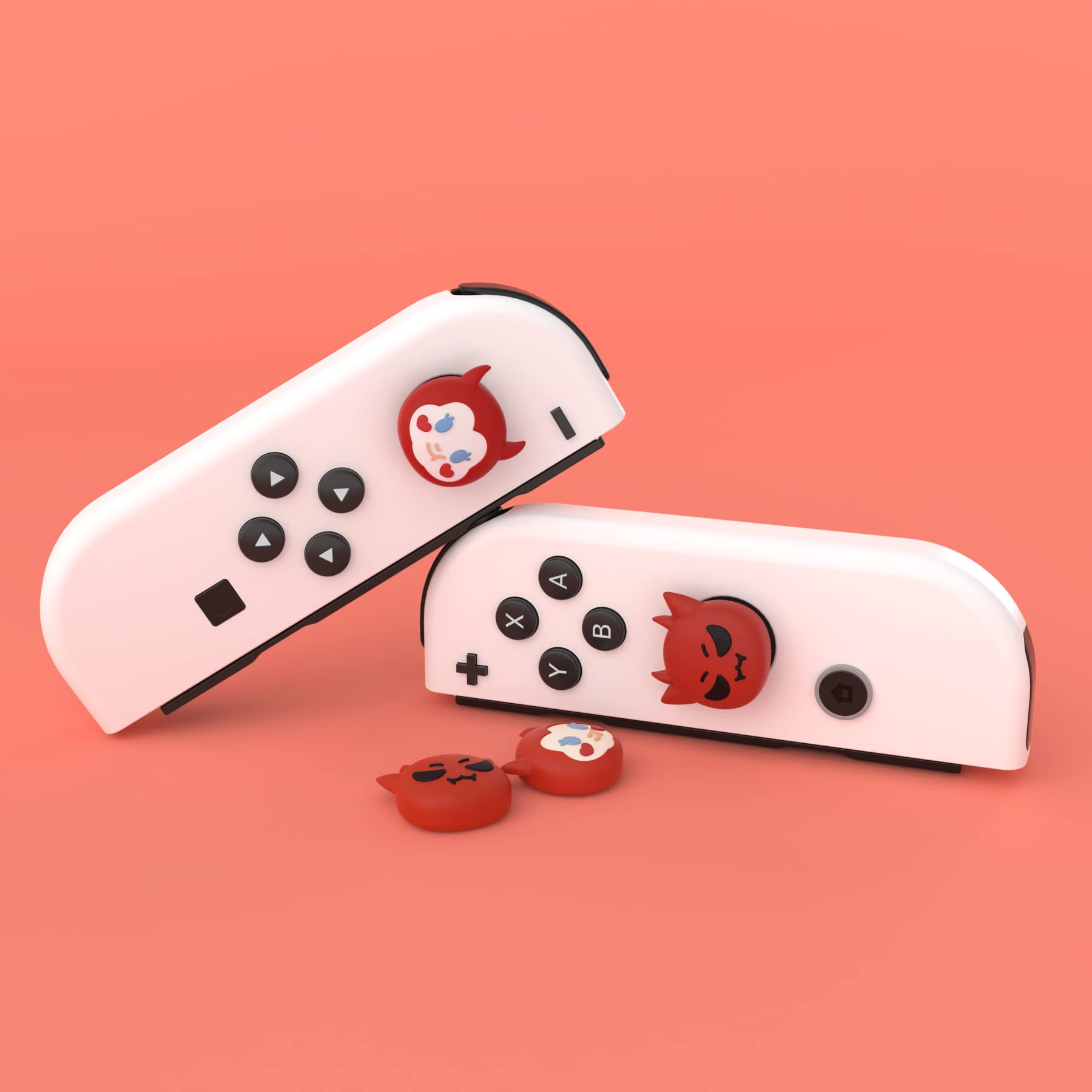 PlayVital Halloween Joystick Caps for Nintendo Switch, Thumbstick Grips for Switch Lite, Analog Cover for OLED Joycon Thumb Grip Caps - Little Devils