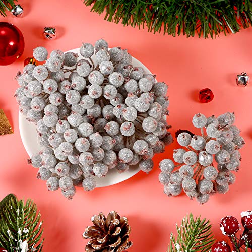 image for BBTO 100 Wired Stems of Artificial Holly Berries Artificial Flower Dec