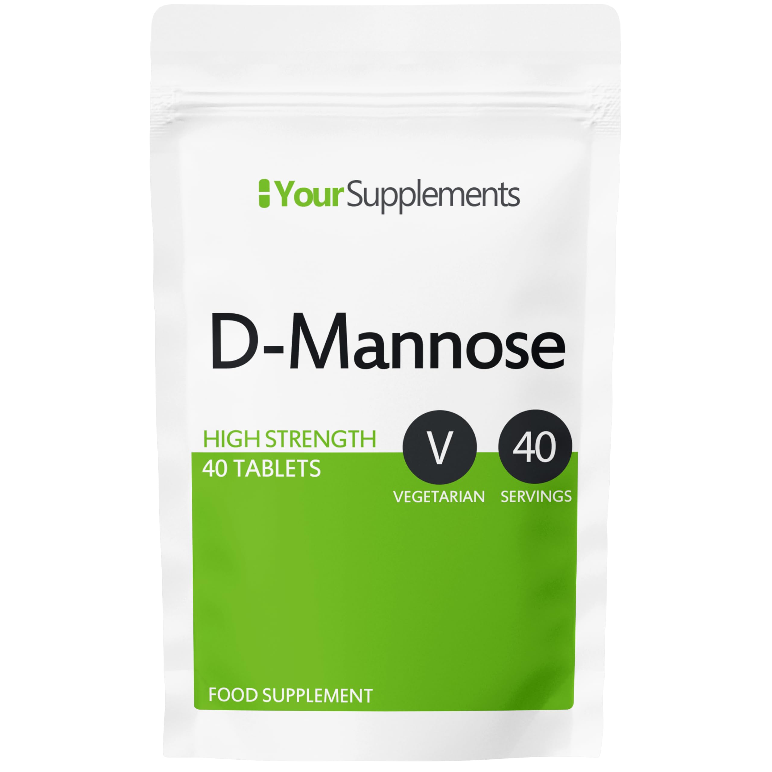 D-Mannose Tablets 1000mg | Easy Swallow Coated Tablets | 40 Pack | High Strength | Natural Relief & Vegan Friendly