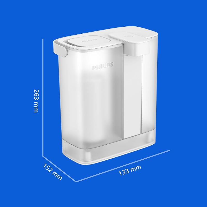 Water Wasserdispenser für gefiltertes Wasser auf Knopfdruck (3L) – Frisches und sauberes Wasser, 3x Anticalc+ Filter verbessert den Geschmack und reduziert Kalk sowie Verunreinigungen,BPA-frei — Foto 7 von 8