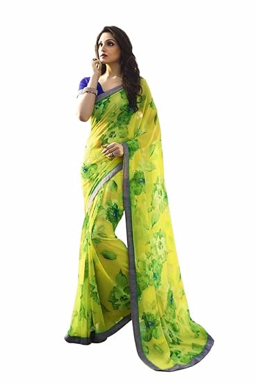 Georgette Saree (Sp7-7017_Yellow)