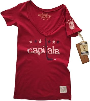 Amazon Washington Capitalsレトロブランドレディースレッド深vネックトライブレンドtシャツ S Original Retro Brand スポーツファングッズ
