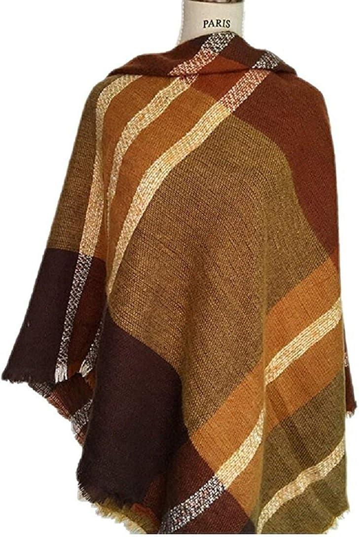 Century Star Women's Stylish Warm Tassels Soft Plaid Tartan Scarf Winter Large Blanket Wrap Shawl (One Size, Brown) at  Women’s Clothing store