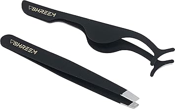 Shreem Slant Tweezers And Eyelash Applicator Tool Professional