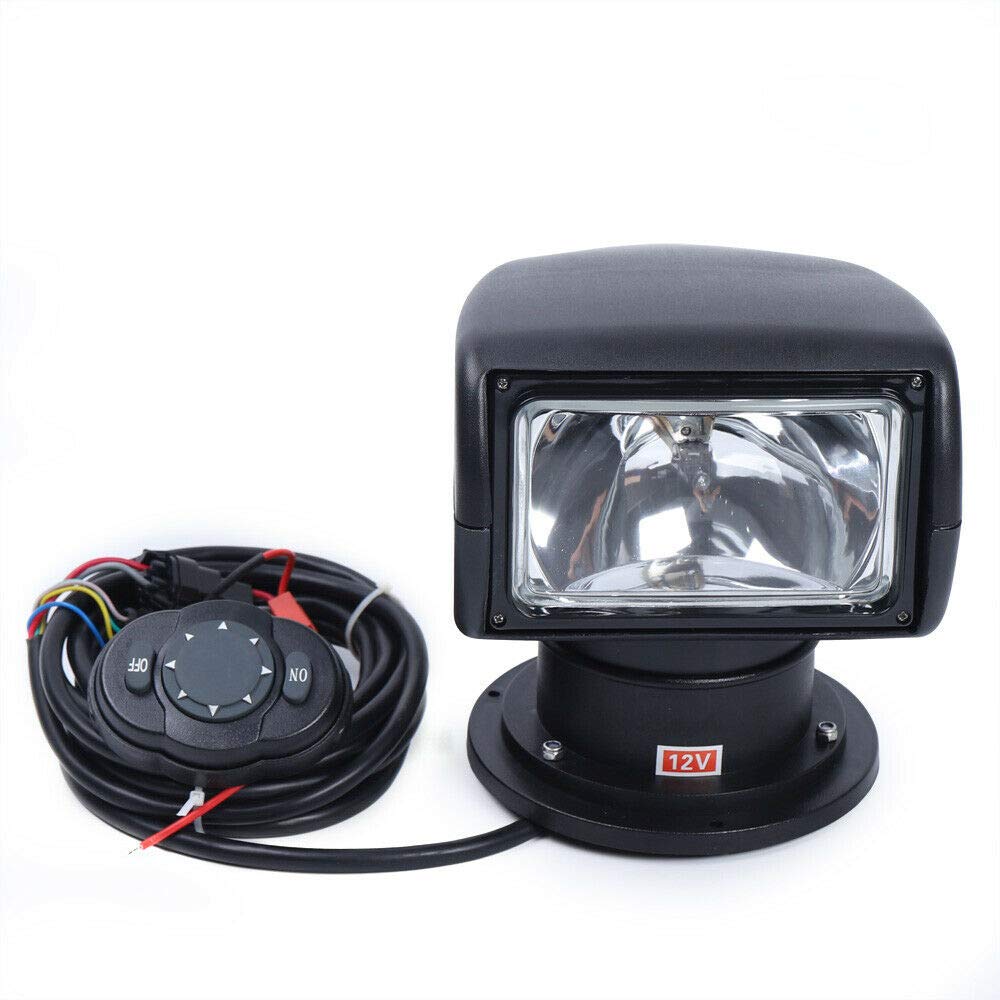 XYOUNG Searchlight, Boat LED Light, 100W 2500LM 3200K Marine Boat Remote Control Spotlight Truck Car Marine Boa Searchlight Black: Industrial & Scientific