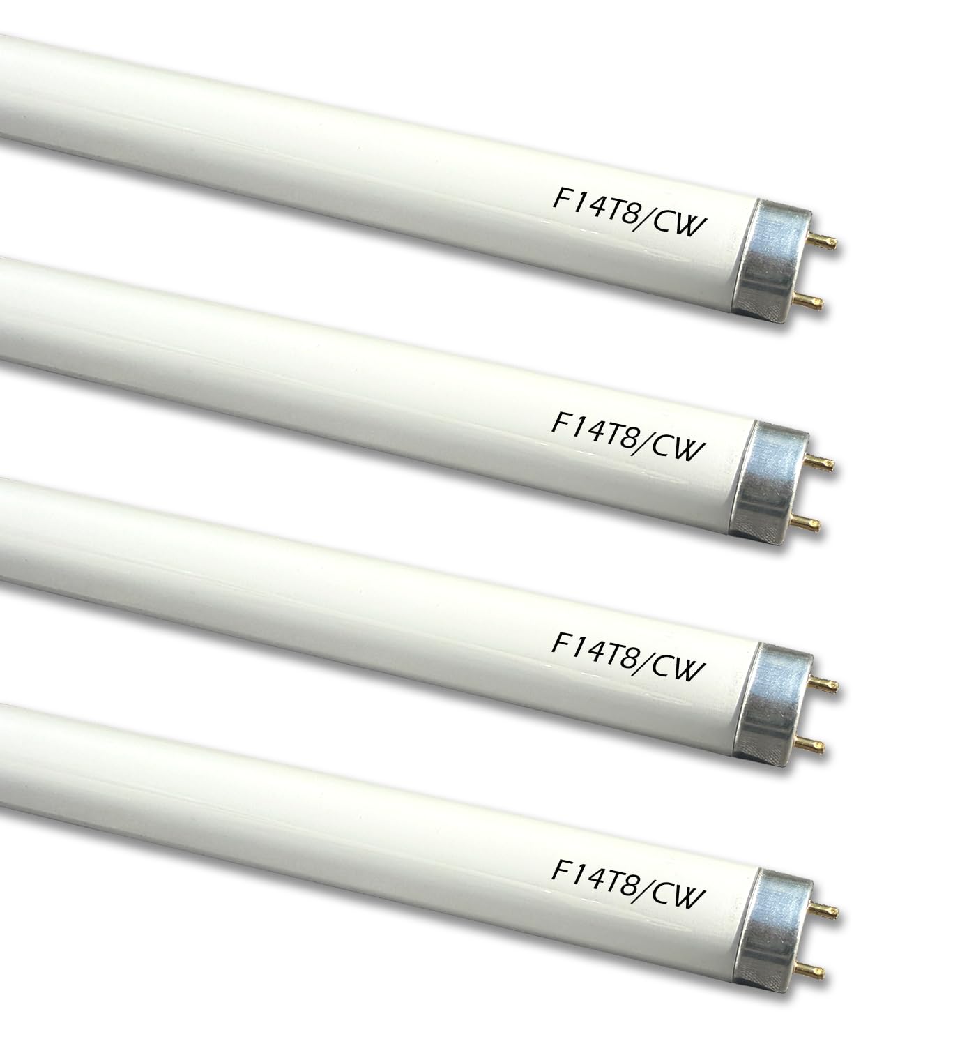 Photo 1 of 4 Pack F14T8/CW Fluorescent Light Bulb,T8 14 Watts 4100K Cool White T8 Linear Tube, G13 Medium Bi-Pin Base,14.75 inch Overll Length