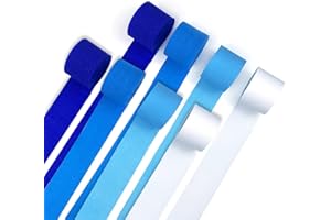 AGROKO Blue Crepe Paper Streamers 8 Rolls 656 ft Crepe Paper Decorations for Birthday Party, Baby Shower or Reunion (Blue Gradient)