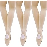 MANZI Womens Girls Solid Color Comfortable Convertible Ballet Tights 1-3 Pairs Pack