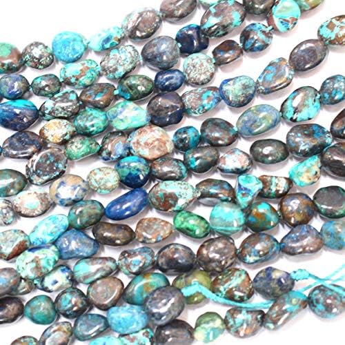 Natural Gemstone Beads Nuggets 8-10mm for Jewelry Making Loose Beads (Chrysocolla)
