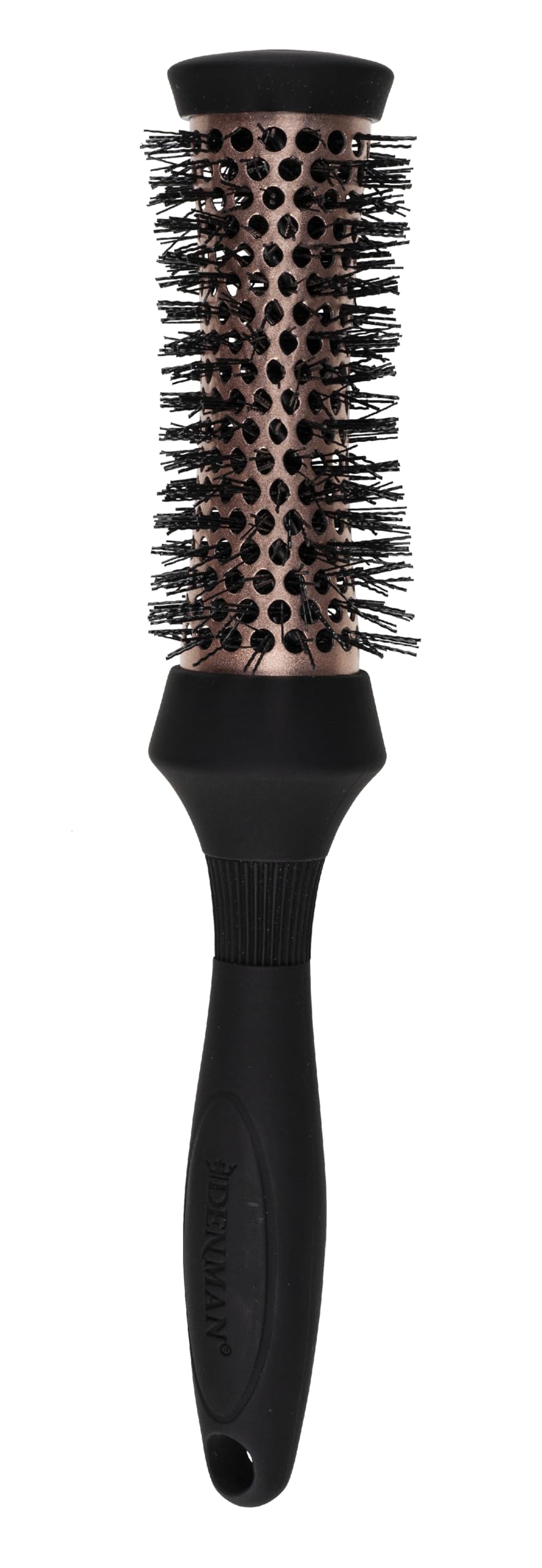 Denman (Medium) Thermo Ceramic Hourglass Hot Curl Brush, Hair Curling Brush for Blow-Drying, Straightening, Defined Curls, Volume & Root-Lift - Rose Gold & Black (DHH3RRG) (Small)