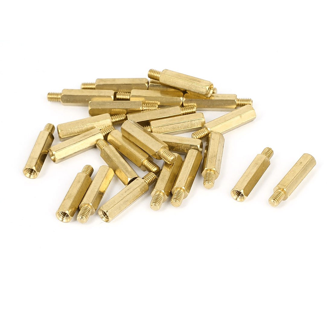 Sourcingmap M4x20+6mm Female/Male Threaded Brass Hex Standoff Pillar Spacer 25pcs
