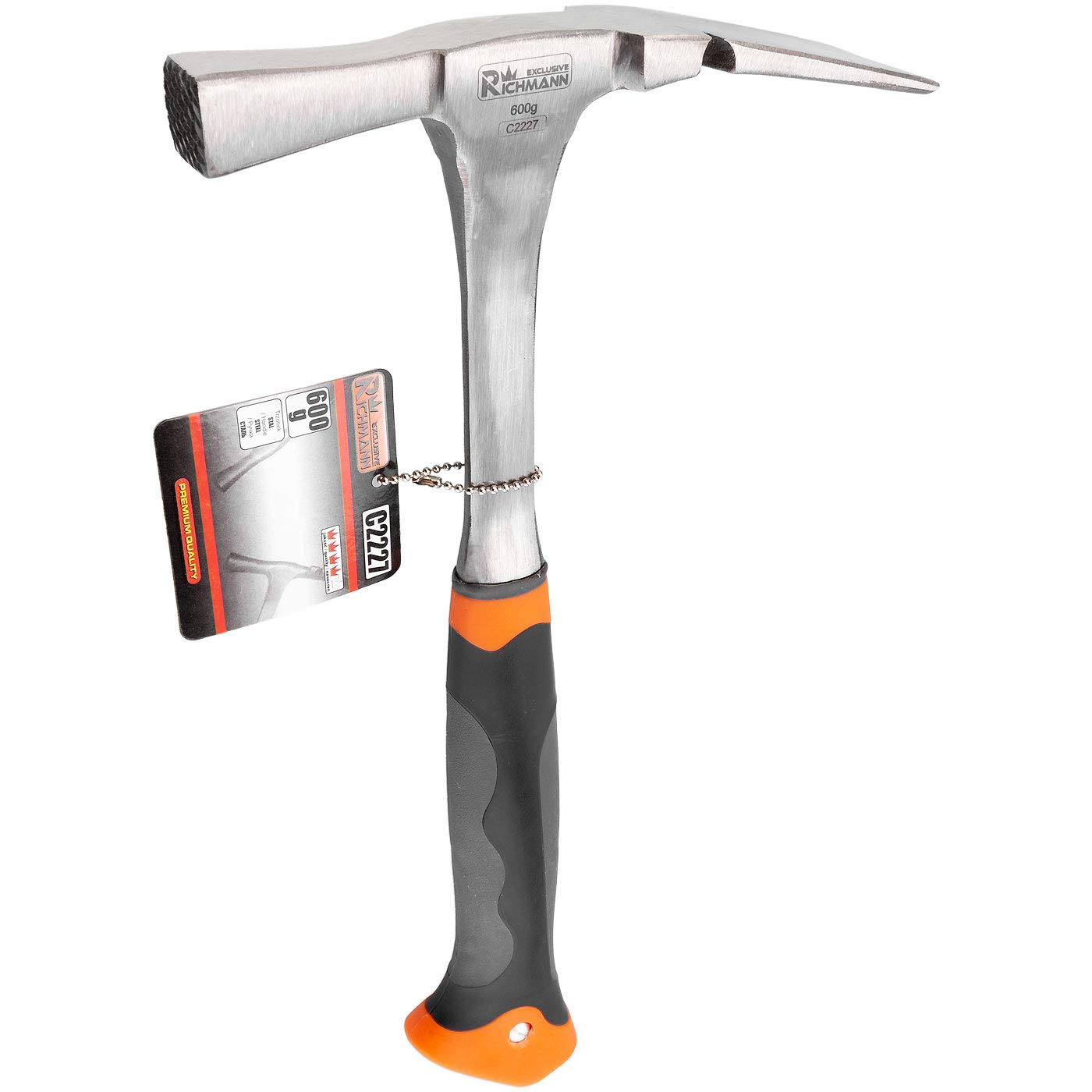 RICHMANN Heavy Duty Masonry Bricklayers Hammer 600 gr Solid one Piece Body, (C2227)