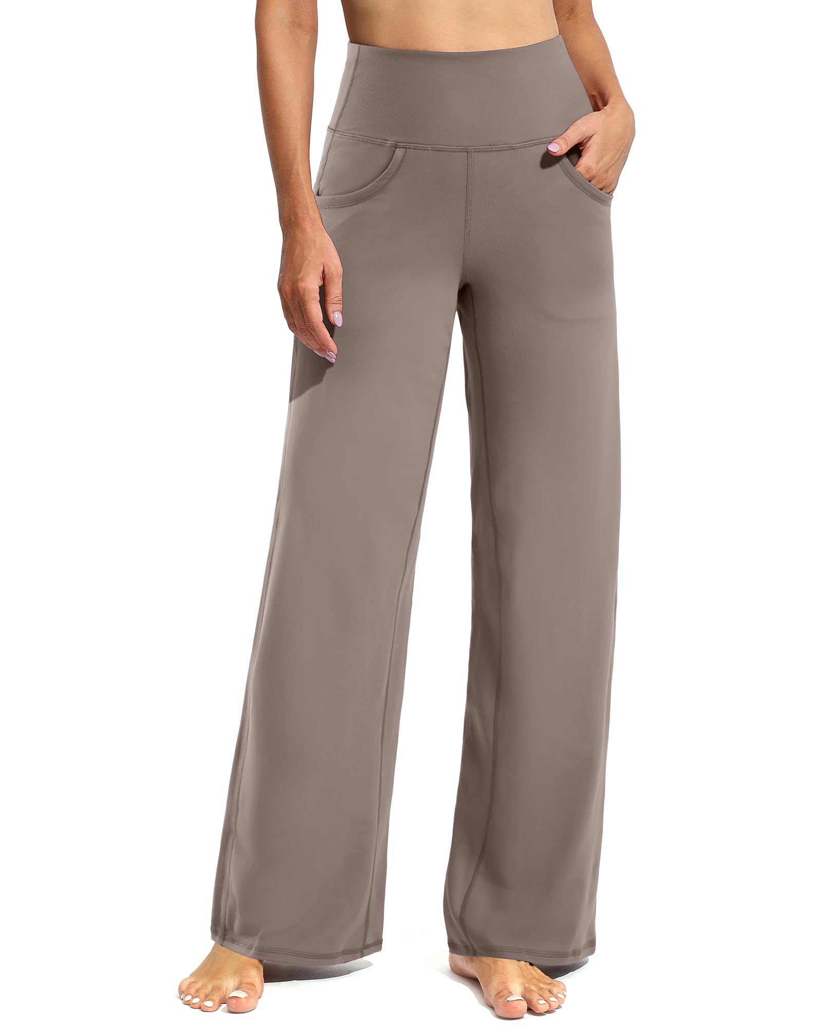 Photo 1 of ***STRONG PERFUME ODOR*** Promover Winter Pants for Women 2024 Loose Fit Wide Leg Sweatpants Yoga Dress Pants with Pockets Stretch Work Slacks(Taupe,M,30")